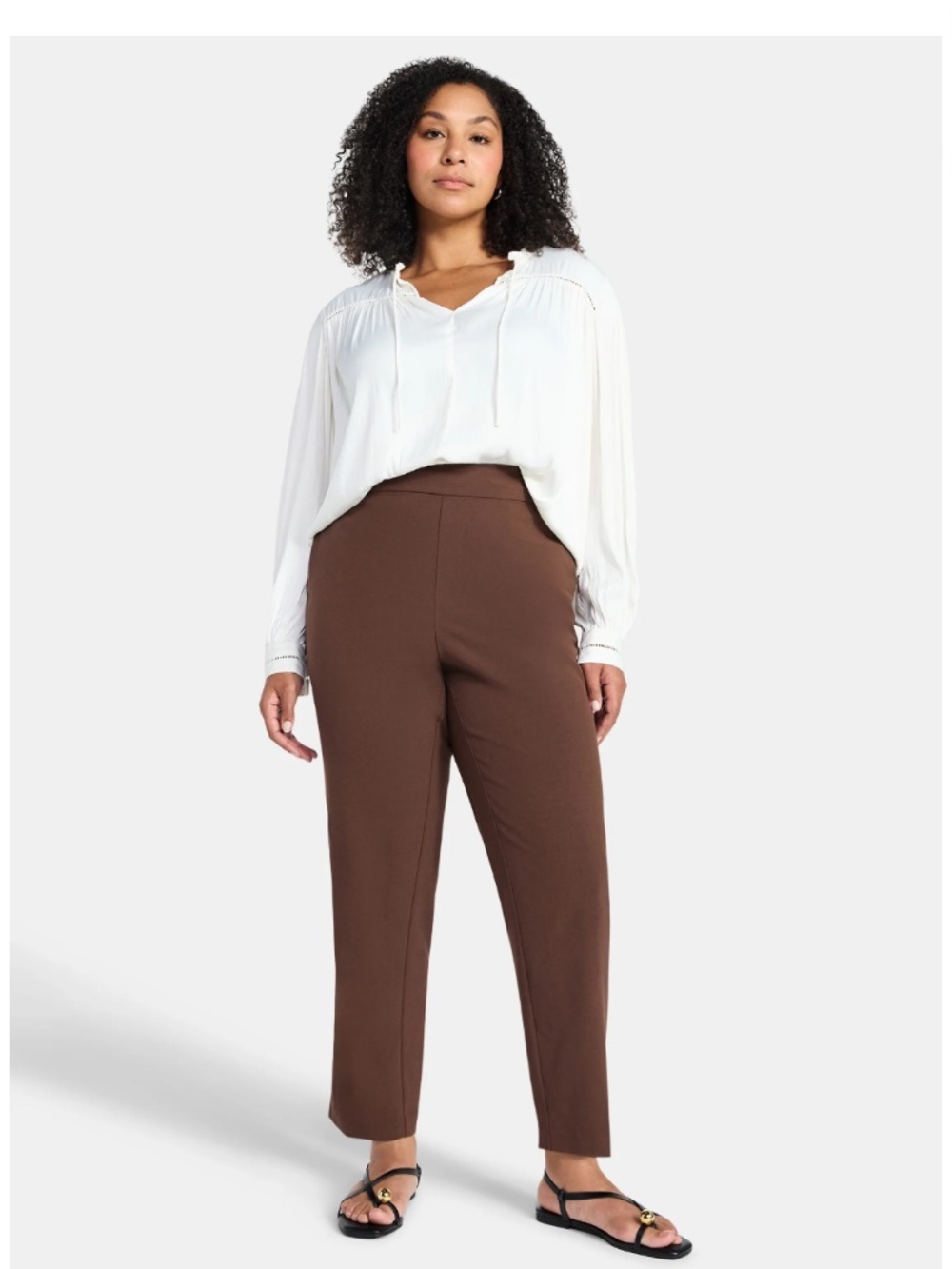 Just My Size Women’s Plus Chocolate Dress Pants with Tummy Control Size 2X NWT - Picture 2 of 5
